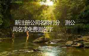 免费公司名测算打分